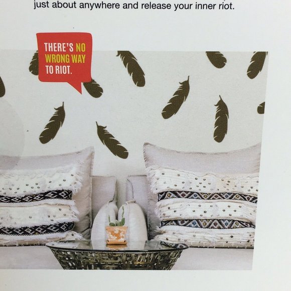 Paper Riot Co. Removable Decals Boho Feathers Quick Stick 48 Decal Stickers New - Picture 11 of 12